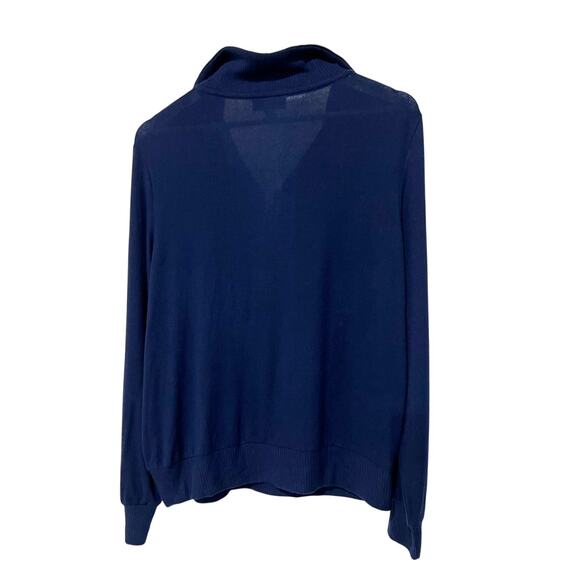 FORTUNE + IVY Sweater Pullover Zip Mock Neck Navy Women's Size XLarge New - Picture 2 of 13